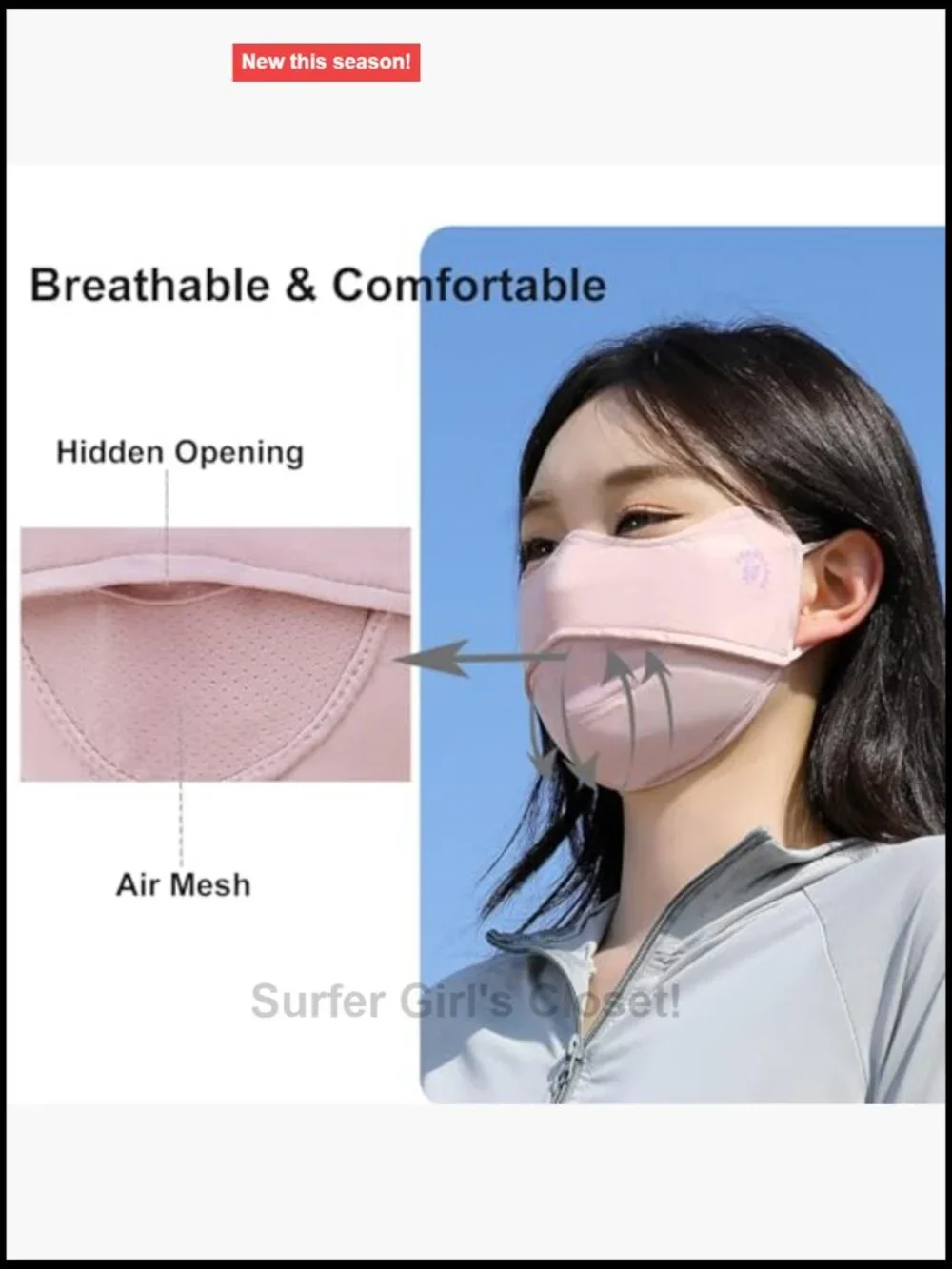 UV Face Mask, Cooling Breathable Sun Cover for Outdoors, Washable Reusable